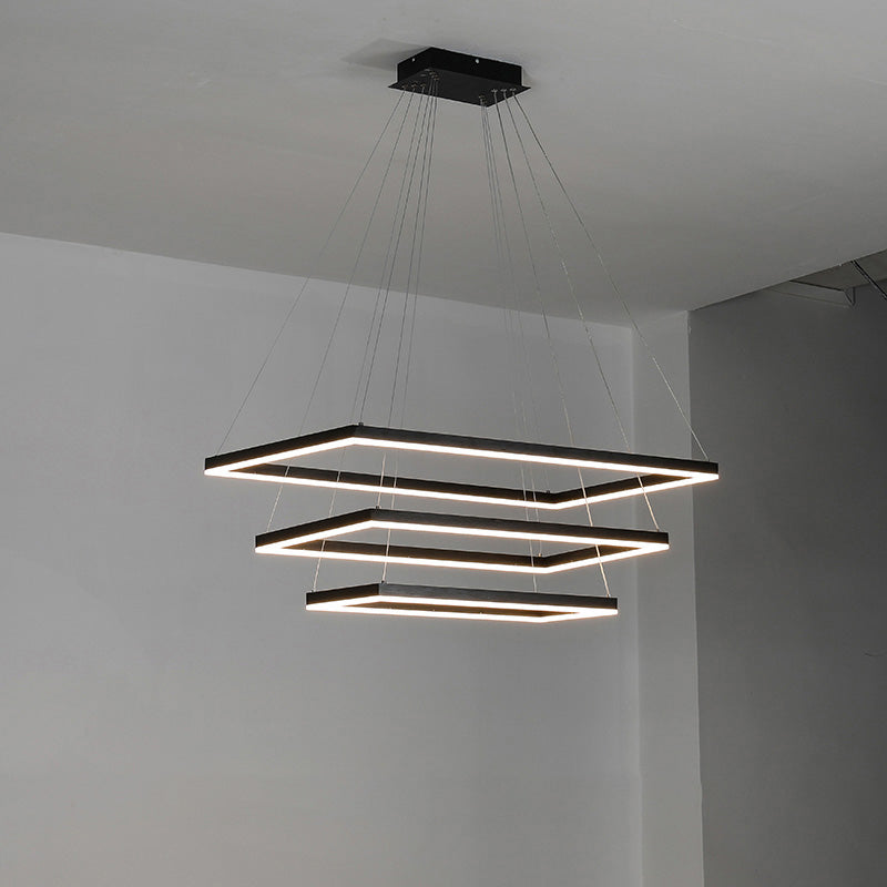 WOMO Tiered Rectangular LED Chandelier-WM2120