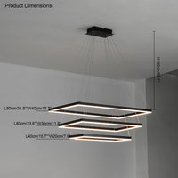 WOMO Tiered Rectangular LED Chandelier-WM2120