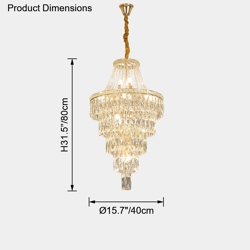 WOMO Oversized Gold Crystal Chandelier-WM2379