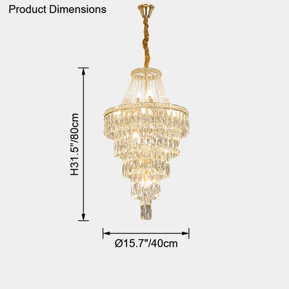 WOMO Oversized Gold Crystal Chandelier-WM2379