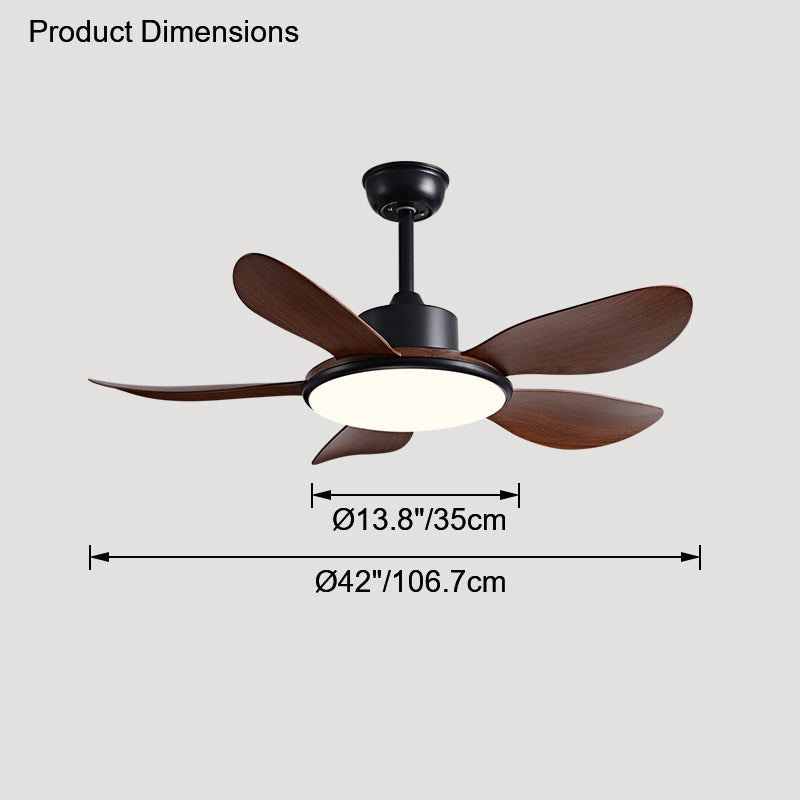 WOMO 5 Wood Blade Ceiling Fan Lamp-WM5003