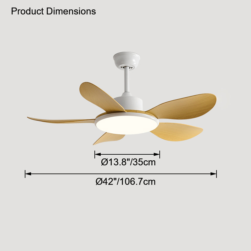 WOMO 5 Wood Blade Ceiling Fan Lamp-WM5003