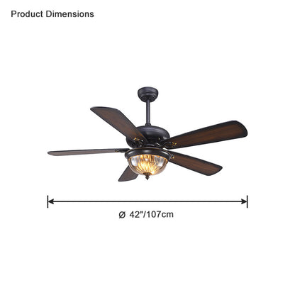 WOMO Vintage Wood Ceiling Fan Lamp-WM5011