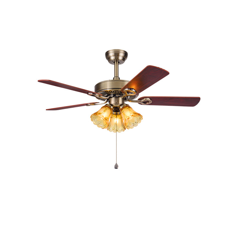 WOMO 42"/52" Ceiling Fan Chandelier with Pull Chain-WM5018