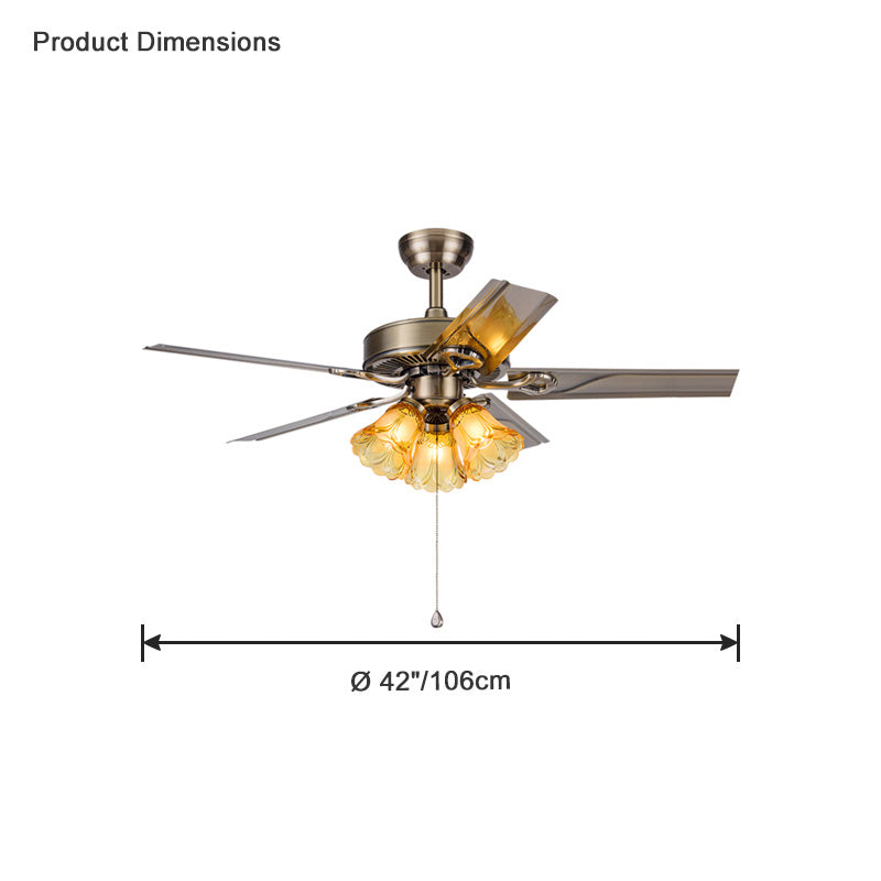 WOMO Vintage Ceiling Fan Chandelier-WM5018