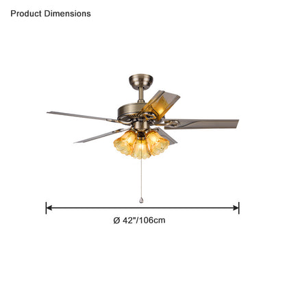 WOMO Vintage Ceiling Fan Chandelier-WM5018