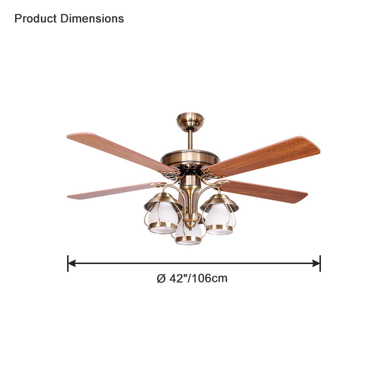 WOMO 52" Vintage Slimline Ceiling Fan Chandelier-WM5031