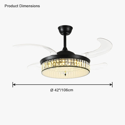 WOMO Crystal Retractable Ceiling Fan Chandelier-WM5036