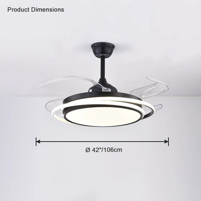 WOMO 42" Retractable Ceiling Fan Chandelier-WM5027