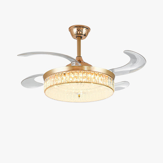 WOMO Crystal Retractable Ceiling Fan Chandelier-WM5036