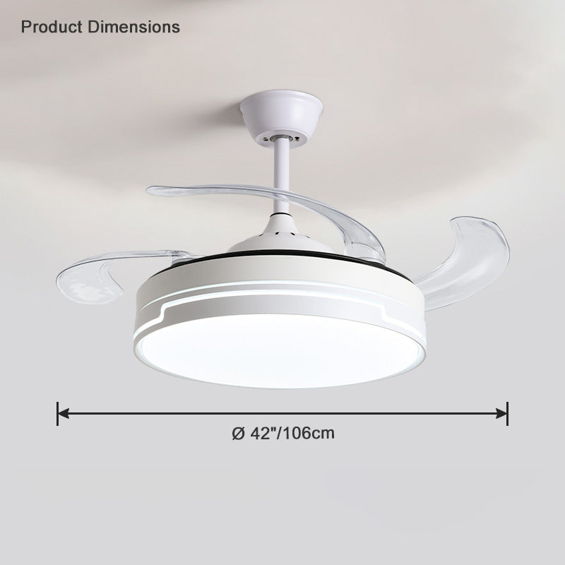 WOMO Modern Retractable Ceiling Fan Lamp-WM5029