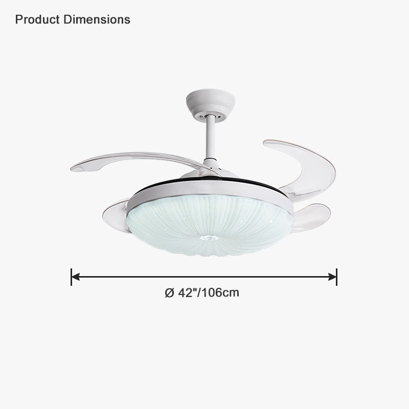 WOMO Bright Retractable Ceiling Fan Lamp-WM5037