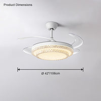 WOMO Retractable White Acrylic Ceiling Fan Lamp-WM5038