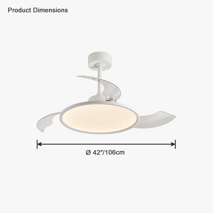 WOMO White Retractable Ceiling Fan Lamp-WM5035