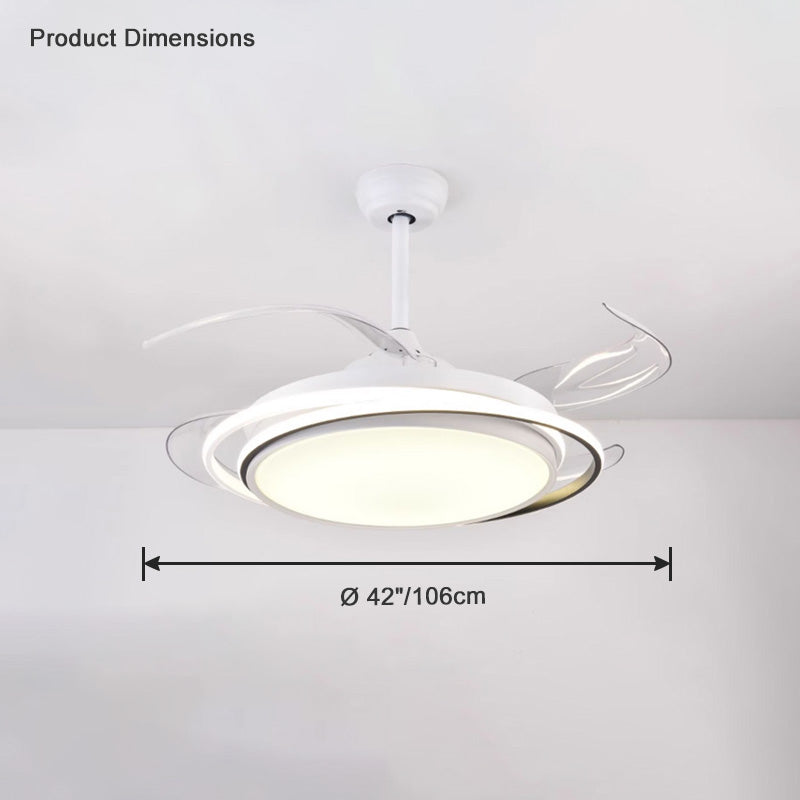 WOMO 42" Retractable Ceiling Fan Chandelier-WM5027