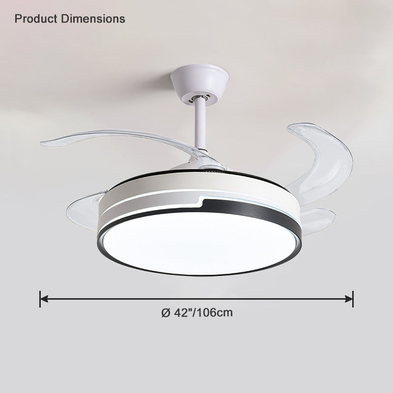 WOMO Modern Retractable Ceiling Fan Lamp-WM5029