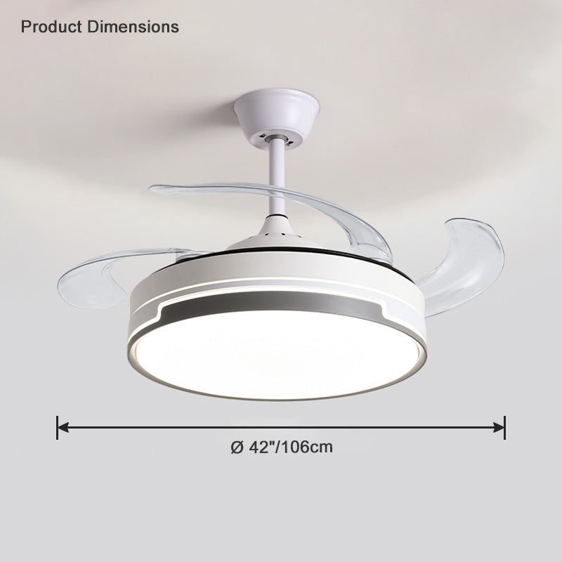 WOMO Modern Retractable Ceiling Fan Lamp-WM5029