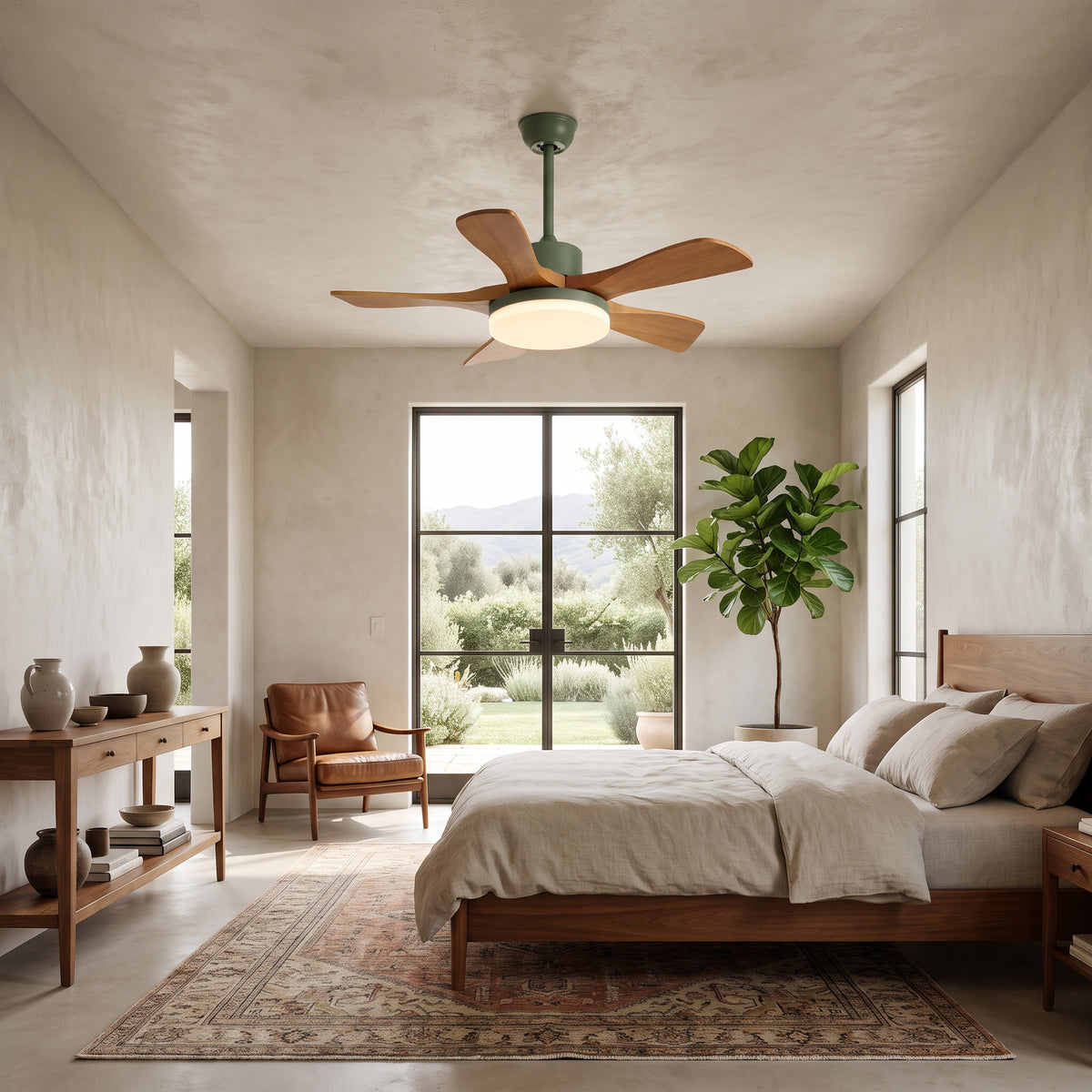 WOMO Scandi Reversible Ceiling Fan With Dimmable Light By Remote-WM5002
