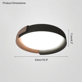 WOMO Walnut Grain Round Ceiling Light-WM1018