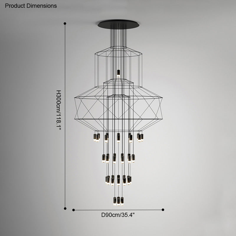 WOMO Wire Tiered Sculptural Chandelier-WM2066