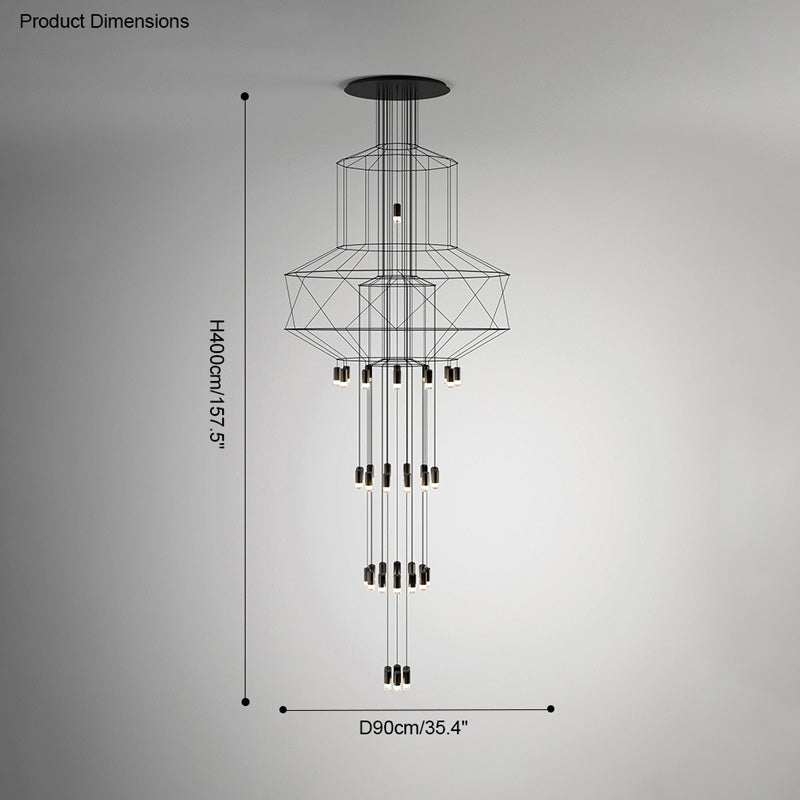 WOMO Wire Tiered Sculptural Chandelier-WM2066