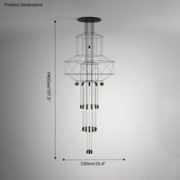 WOMO Wire Tiered Sculptural Chandelier-WM2066