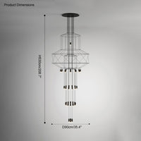 WOMO Wire Tiered Sculptural Chandelier-WM2066