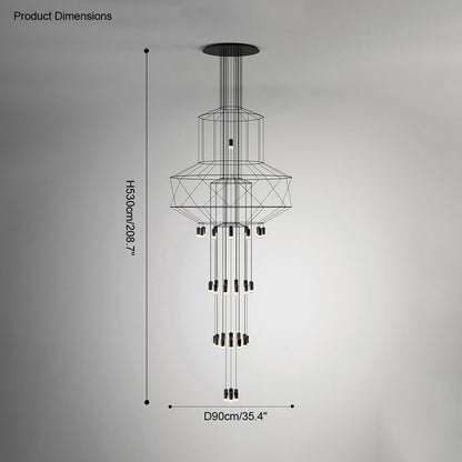 WOMO Wire Tiered Sculptural Chandelier-WM2066