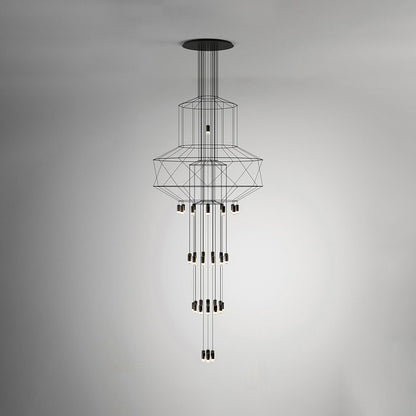 WOMO Wire Tiered Sculptural Chandelier-WM2066