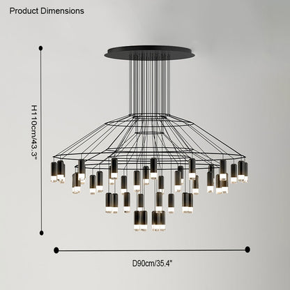 WOMO Wire Tiered Sculptural Chandelier-WM2066