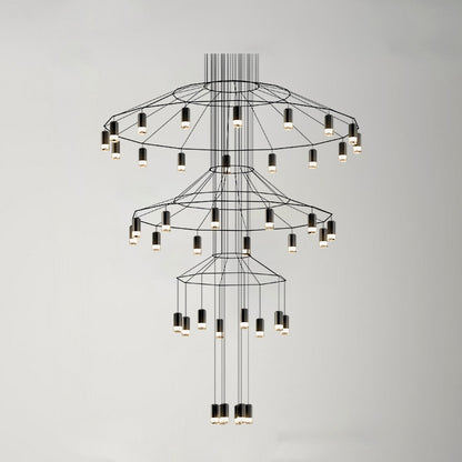 WOMO Wire Tiered Sculptural Chandelier-WM2066