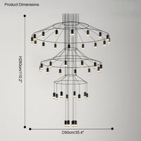 WOMO Wire Tiered Sculptural Chandelier-WM2066