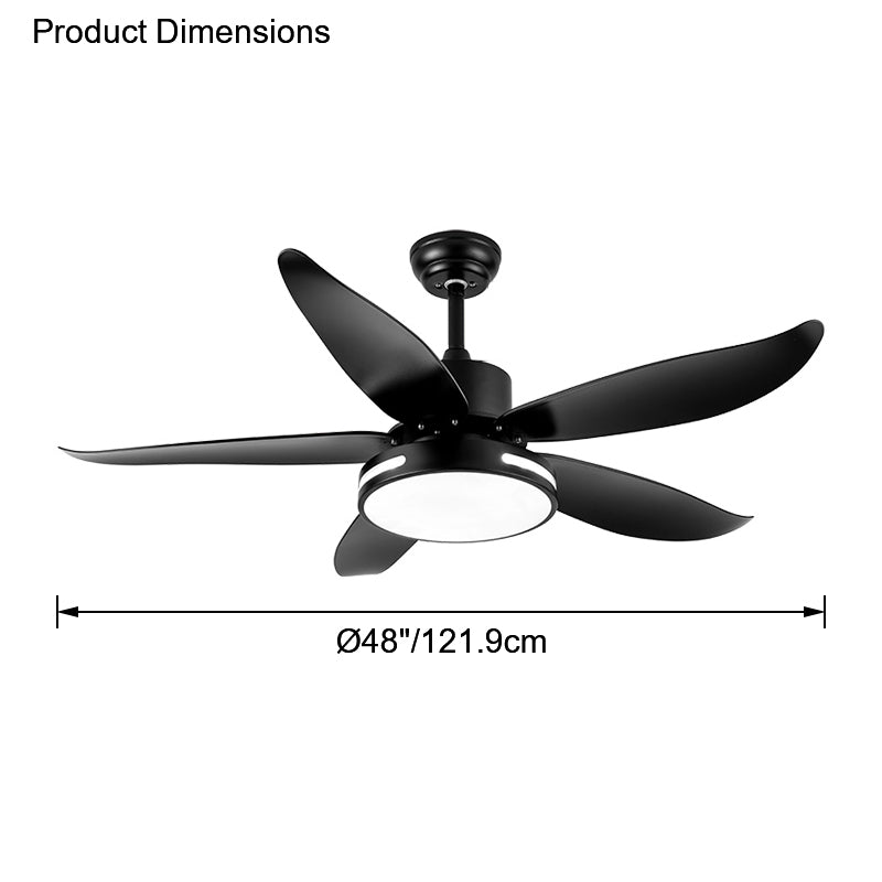 WOMO 5 Blade Contemporary Ceiling Fan Lamp-WM5000