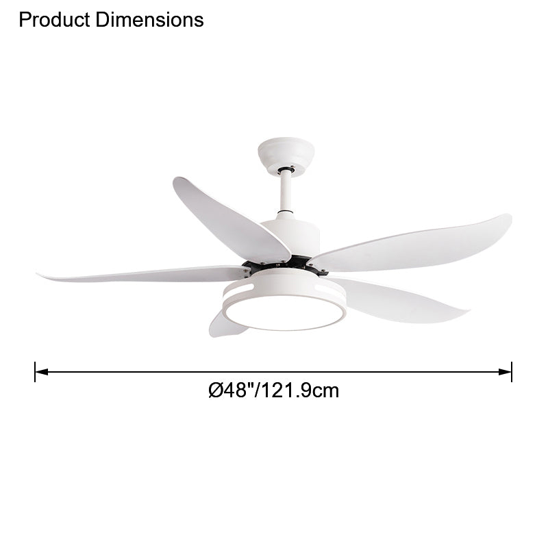 WOMO 5 Blade Contemporary Ceiling Fan Lamp-WM5000