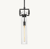 WOMO Clear Glass Cylinder Pendant Light - Machinist