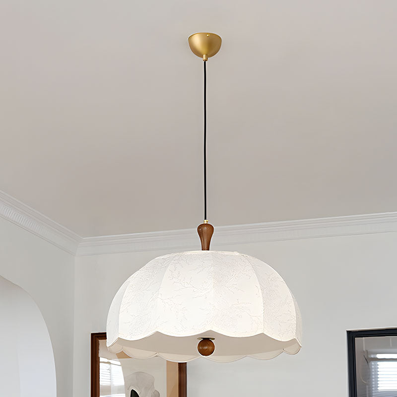 WOMO Fabric Dome Macrame Pendant Light-WM3236