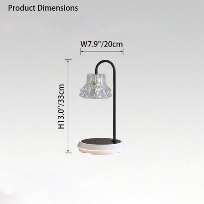 WOMO Dimmable Touch Small Glass Table Lamp with Wireless Charger-WM8046