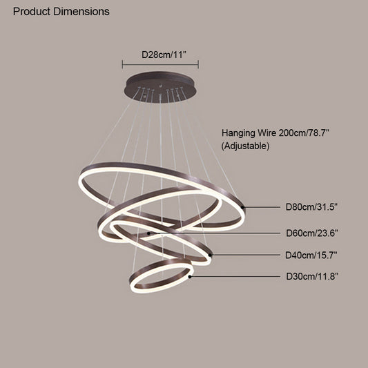 WOMO Tiered Ring LED Chandelier-WM2159