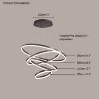 WOMO Tiered Ring LED Chandelier-WM2159