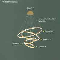 WOMO Tiered Ring LED Chandelier-WM2159