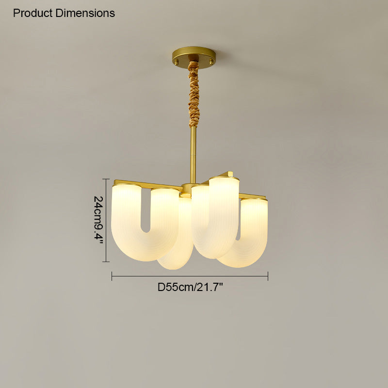 WOMO U-Shaped Milk Glass Chandelier-WM2131