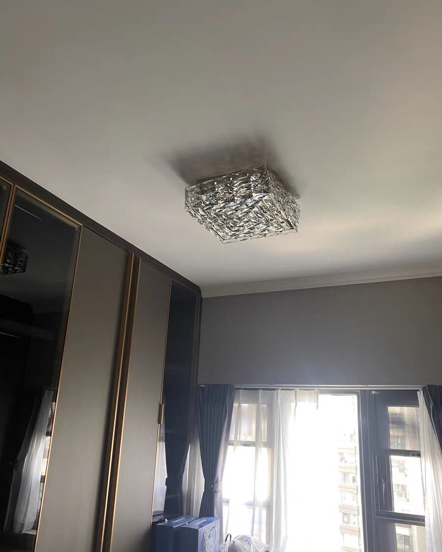 WOMO Square Crystal Flush Mount Ceiling Light-WM1130