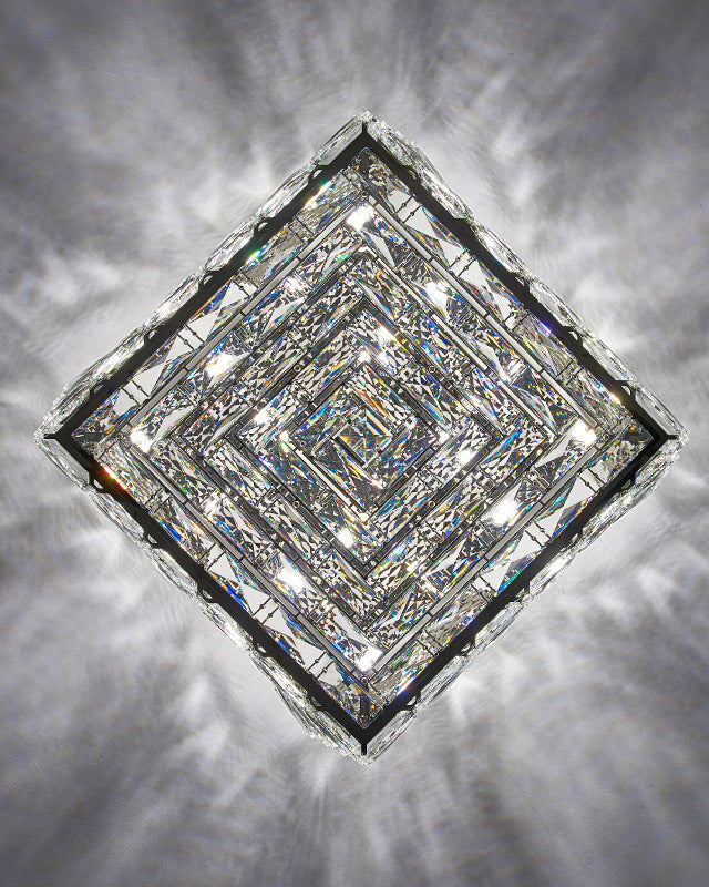 WOMO Square Crystal Flush Mount Ceiling Light-WM1130