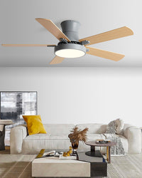 WOMO Low Profile Wood Ceiling Fan Lamp-WM5014