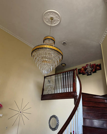 WOMO Tiered Gold Crystal Chandelier-WM2745