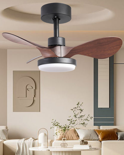 WOMO 3 Small Black Blade Ceiling Fan Lamp-WM5050