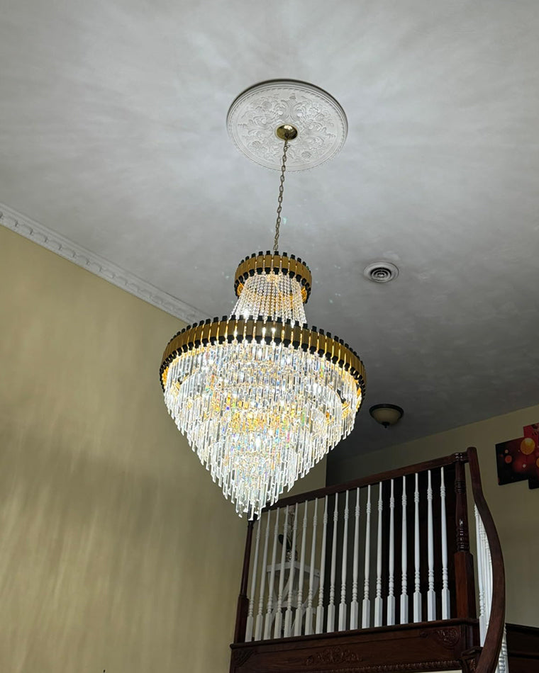 WOMO Tiered Gold Crystal Chandelier-WM2745