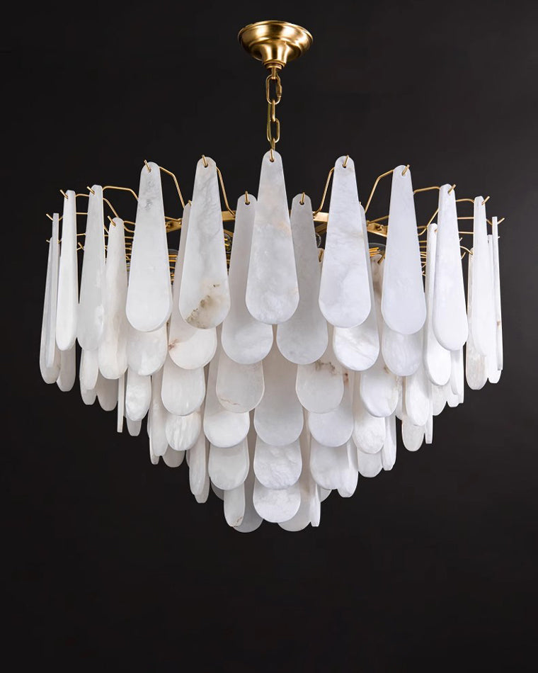 WOMO Tiered Raindrop Alabaster Chandelier-WM2395