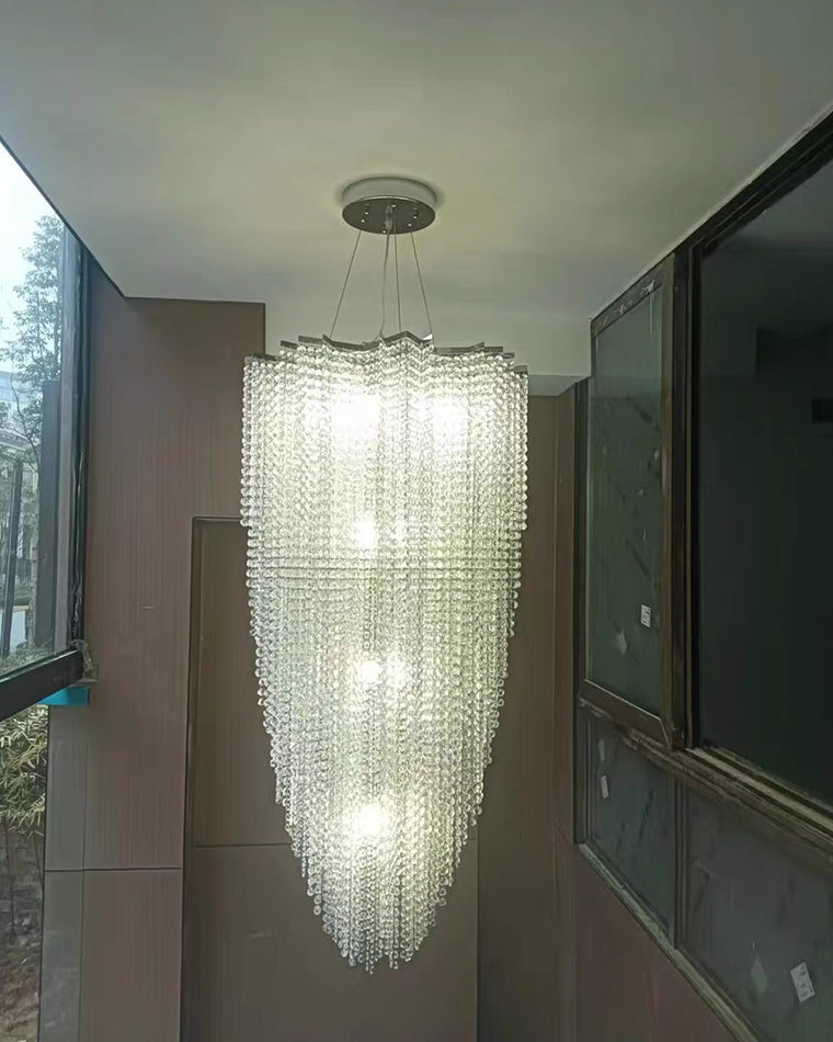 WOMO Cascading Crystal Foyer Chandelier-WM2750