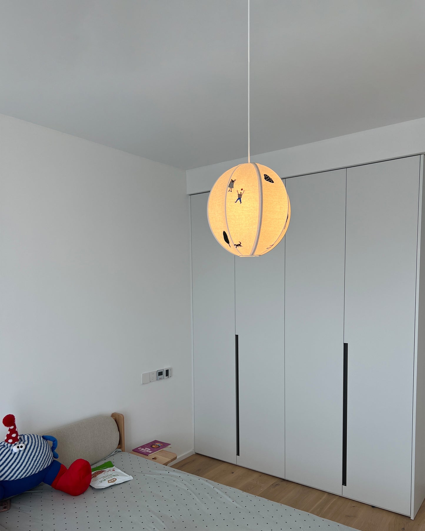 WOMO Fabric Globe Pendant Light-WM2945